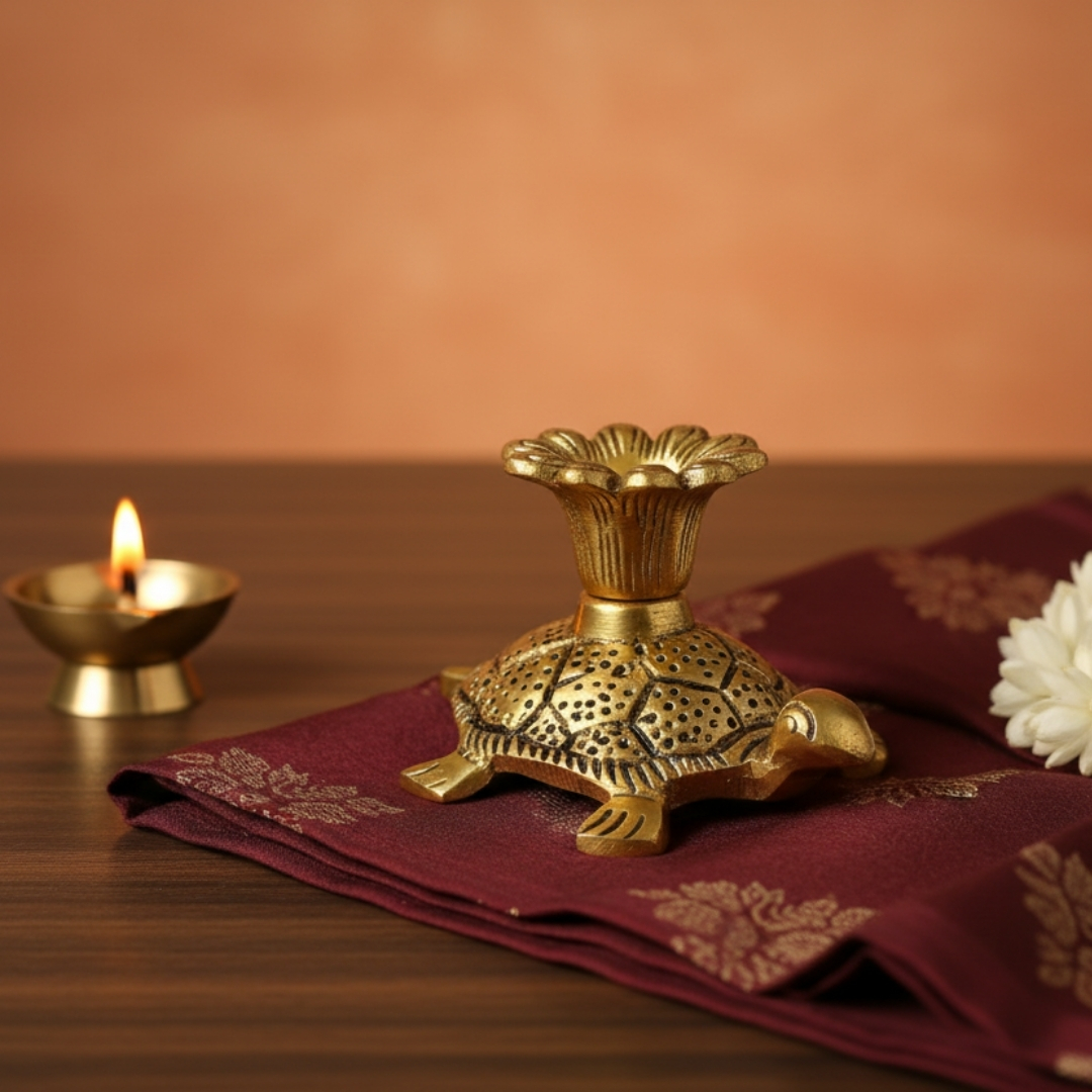 Tortoise with candle stand